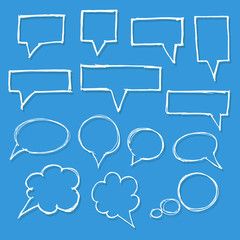 Poster - Speech bubbles. Hand-drawn design elements collection.