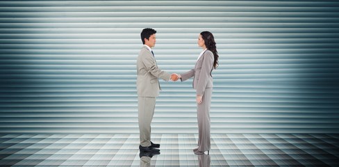 Poster - Composite image of business people shaking hands