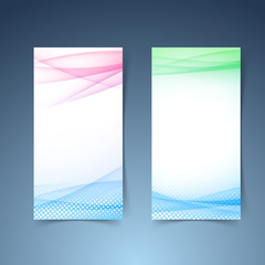 Wall Mural - Modern transparent vertical smooth wave card collection