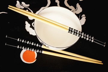 set of dishes for sushi