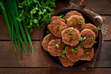 Juicy delicious meat cutlets