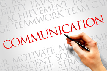 Poster - communication word cloud, education concept