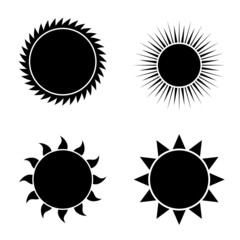 Wall Mural - vector modern sun icons set on white