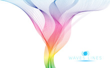 Great Rainbow Waves Colorful Gradient Light Blend Line Vector