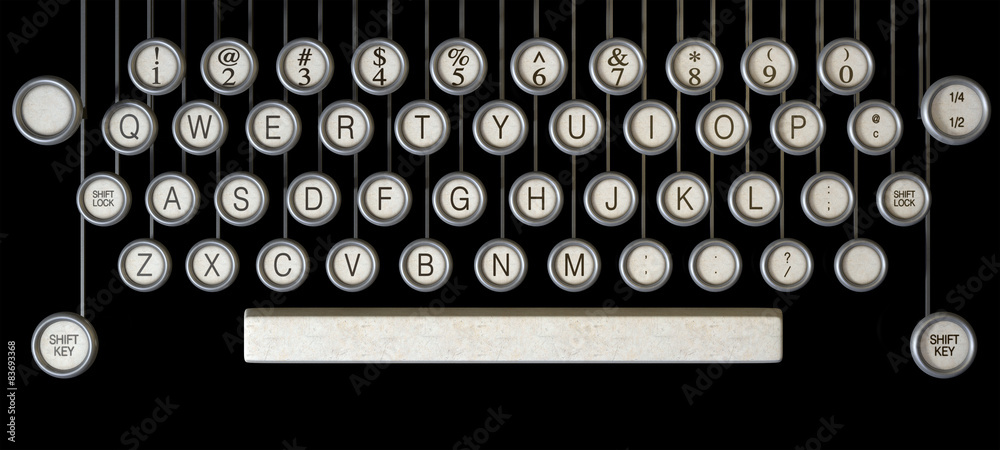 Vintage Typewriter Keys Close Up Stock Illustration | Adobe Stock