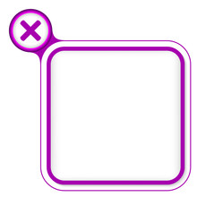 Purple Frame For Your Text And Multiplication Symbol