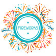 Background with abstract fireworks and salute