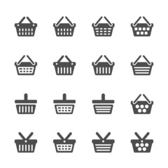 Wall Mural - shopping basket icon set, vector eps10