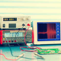 Poster - electronic measuring instruments, toned photo