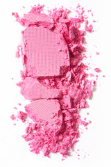 Pink, crushed eye shadow on white