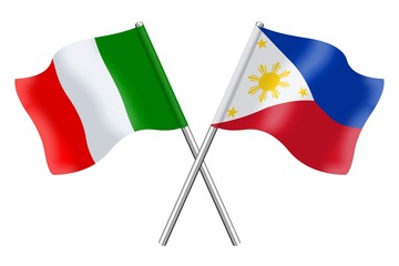 Wall Mural - Flags: Italy and Philippines