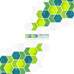 Fototapete - Abstract background, pattern with arrows and hexagons