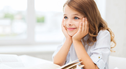 Poster - student girl writing in notebook at school