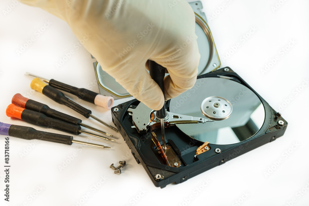 open hard disk drive by screwdriver