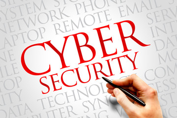 Fototapete - Cyber Security word cloud concept