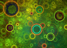 Abstract Green Fractal Circle Background