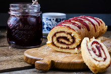 Biscuit Roulade With Cherry Jam