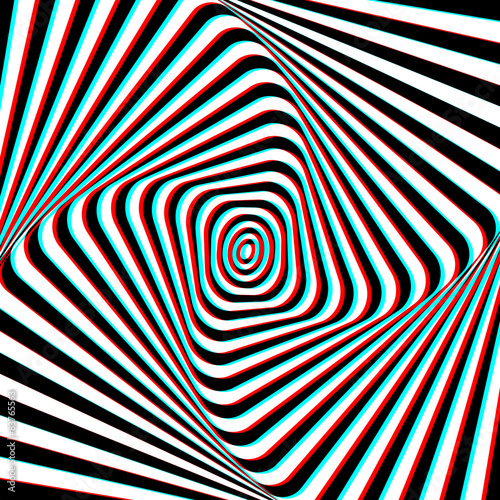 Anaglyph Opt Art Illustration Fototapete