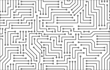 Black and White Printed Circuit Board