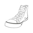 Black and white gumshoes. Isolated on white concept vector sneak