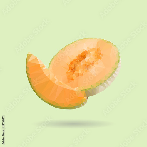 Fototapeta na wymiar Melon na zielonym tle - wektor