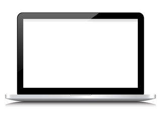 Poster - Notebook modern computer on white isolated vector design