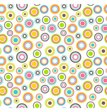 Bright Fun Abstract Seamless Pattern With Multicolored Circles O