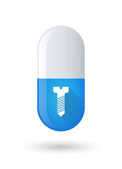 Sticker - Blue pill icon with a screw