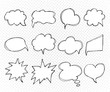 © Anci Valiart - Collection of templates speech bubbles. Hand drawn, doodles
