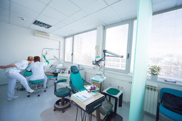 Sticker - woman patient at the dentist