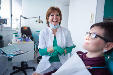 Wall Mural - woman patient at the dentist