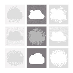 Poster - Cloud shape backgrounds, set for your design