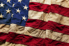 Old American Flag Background For Memorial Day Or 4th Of July
