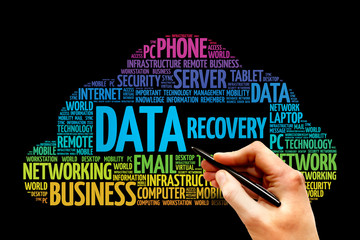 Poster - data recovery word cloud concept