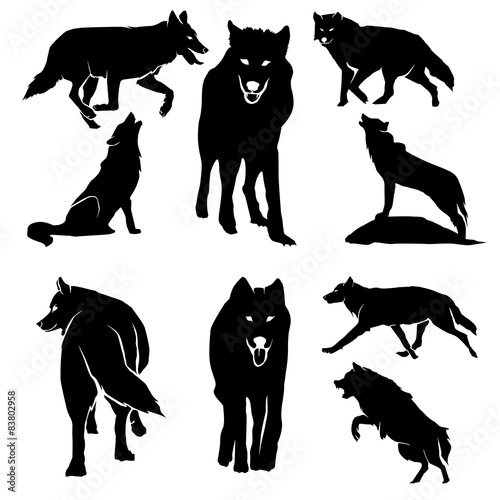 Download Wolf Silhouette Pack - Buy this stock vector and explore ...