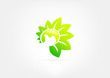 green thumb vector logo design
