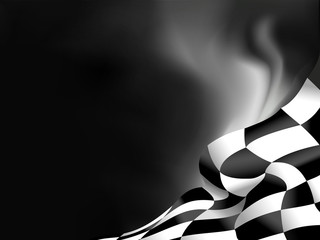 Wall Mural - race background checkered flag design on black