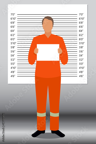 Fotografija Prisoner in police lineup backdrop, illustration, vector