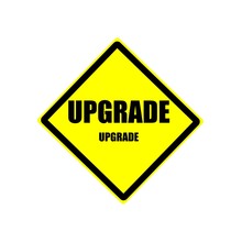 Upgrade Black Stamp Text On Yellow Background