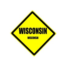 Wisconsin Black Stamp Text On Yellow Background
