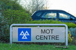 British vehicle's road worthiness 'MOT test Centre' sign