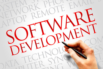 Poster - Software development word cloud concept
