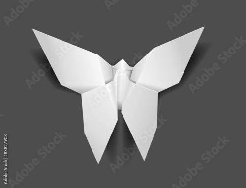 Origami Schmetterling Weiß Kaufen Sie Diese Vektorgrafik
