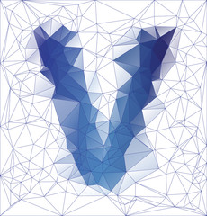 Wall Mural - Frozen letter V low poly design