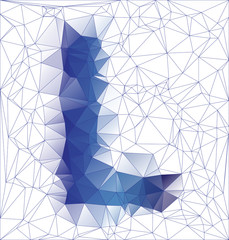 Wall Mural - Frozen letter L low poly design