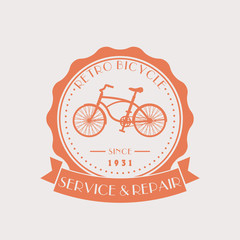 Sticker - Retro Bicycle Service and Repair Vintage emblem