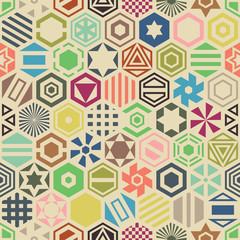 Wall Mural - Hexagon seamless pattern.