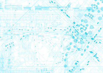  Architectural blueprint. Vector drawing background.