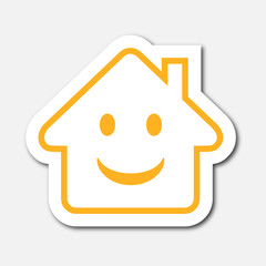 Sticker - Logo maison et sourire.