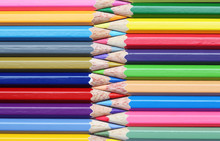 Colorful Wooden Pencils Art Composition Zigzag